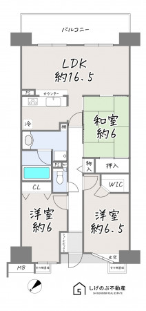 栗東市野尻、中古マンションの間取り画像です