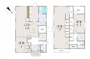 栗東市御園、中古一戸建ての間取り画像です