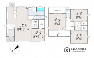 甲賀市水口町下山、中古一戸建ての間取り画像です
