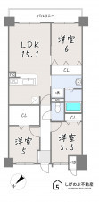 草津市新浜町、新築マンションの間取り画像です