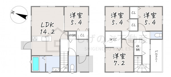甲賀市水口町山、中古一戸建ての間取り画像です