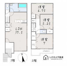 草津市東矢倉、新築一戸建ての間取り画像です