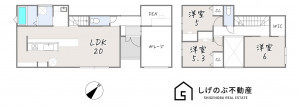 草津市芦浦町、新築一戸建ての間取り画像です