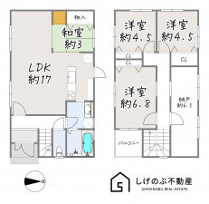 甲賀市甲南町希望ケ丘本町、中古一戸建ての間取り画像です
