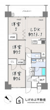 草津市南草津、中古マンションの間取り画像です