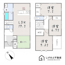 湖南市中央、新築一戸建ての間取り画像です