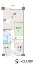 草津市渋川、中古マンションの間取り画像です