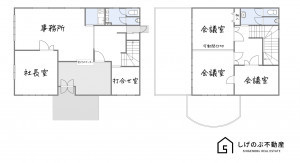 草津市上笠、収益物件/店舗事務所の間取り画像です