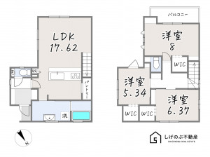 草津市野村、新築一戸建ての間取り画像です