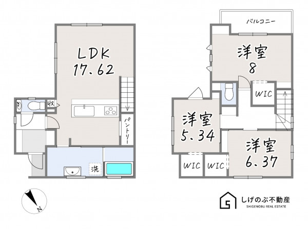 草津市野村、新築一戸建ての間取り画像です