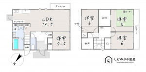 栗東市安養寺、中古一戸建ての間取り画像です