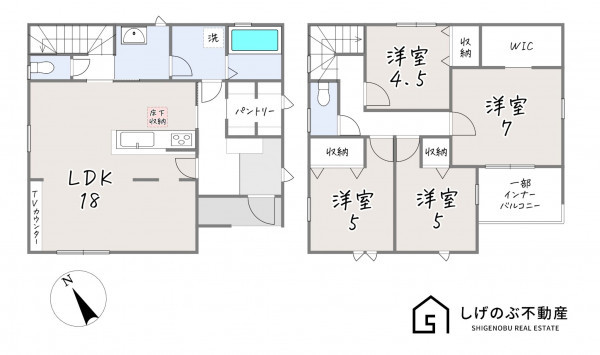 栗東市中沢、新築一戸建ての間取り画像です