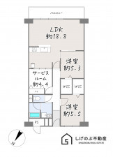 草津市西大路町、中古マンションの間取り画像です