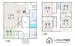 草津市西矢倉、新築一戸建ての間取り画像です