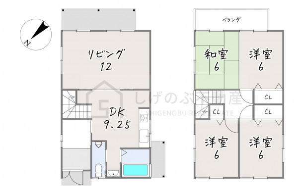 湖南市宝来坂、中古一戸建ての間取り画像です