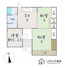 草津市青地町、中古一戸建ての間取り画像です