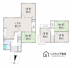 湖南市宝来坂、中古一戸建ての間取り画像です