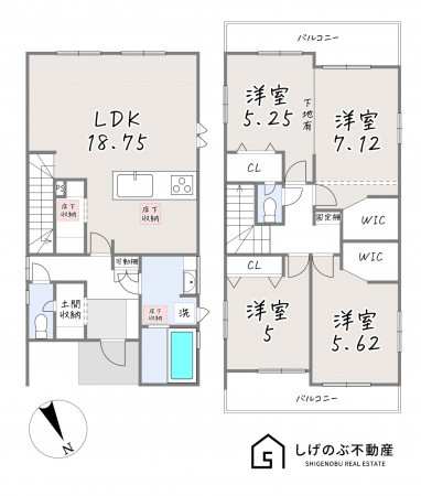 湖南市岩根、新築一戸建ての間取り画像です