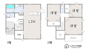 甲賀市水口町春日、中古一戸建ての間取り画像です