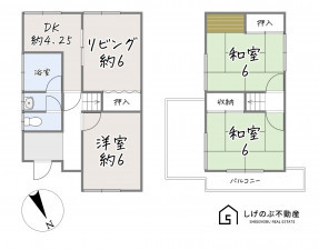 草津市矢橋町、中古一戸建ての間取り画像です