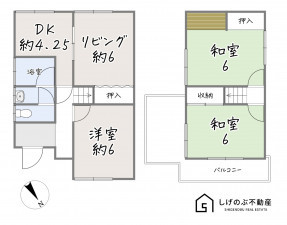 草津市矢橋町、中古一戸建ての間取り画像です