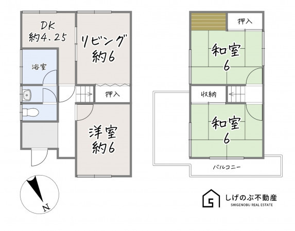 草津市矢橋町、中古一戸建ての間取り画像です
