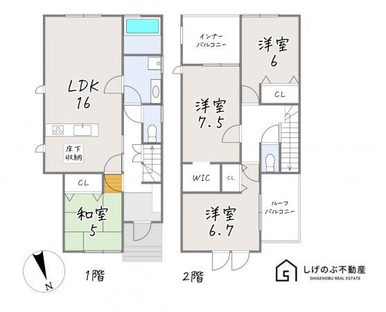 湖南市中央、新築一戸建ての間取り画像です