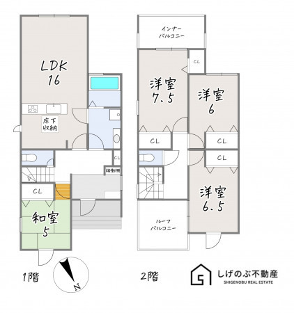 湖南市中央、新築一戸建ての間取り画像です