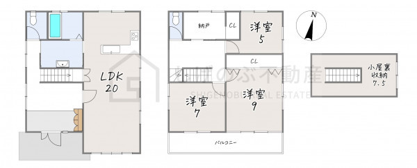 湖南市サイドタウン、中古一戸建ての間取り画像です
