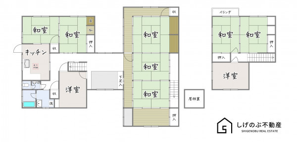 湖南市三雲、中古一戸建ての間取り画像です