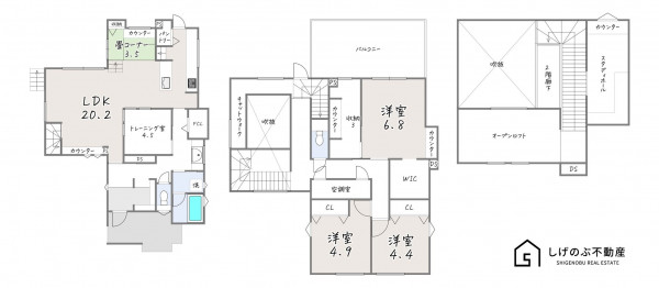草津市若草、中古一戸建ての間取り画像です