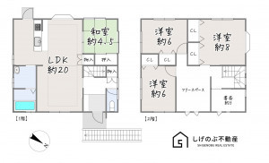 栗東市安養寺、中古一戸建ての間取り画像です