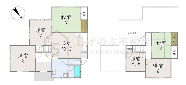 甲賀市水口町新城、中古一戸建ての間取り画像です