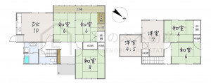 甲賀市水口町新城、中古一戸建ての間取り画像です