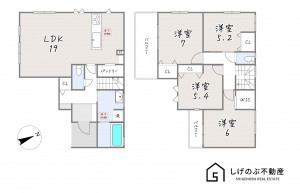 栗東市綣、新築一戸建ての間取り画像です