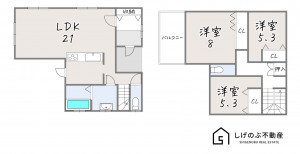 栗東市上鈎、新築一戸建ての間取り画像です