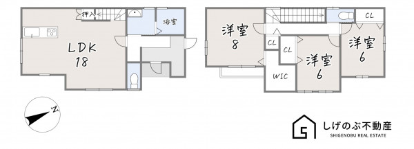 栗東市上鈎、新築一戸建ての間取り画像です
