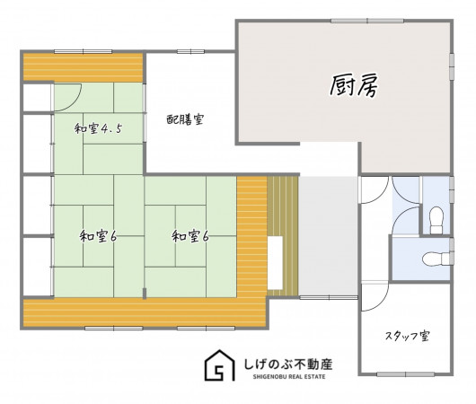 甲賀市甲南町竜法師、収益物件/店舗の間取り画像です