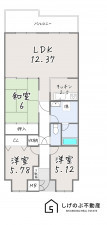 草津市追分、中古マンションの間取り画像です