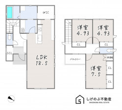 湖南市石部中央、新築一戸建ての間取り画像です