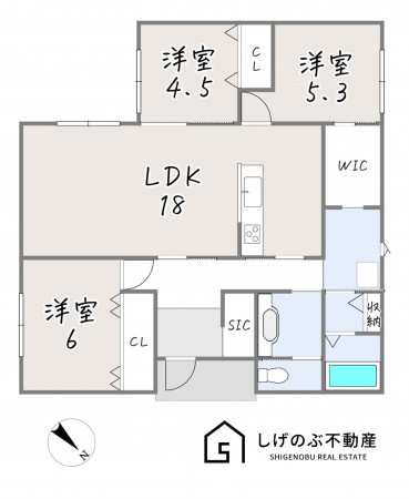 甲賀市甲南町竜法師、新築一戸建ての間取り画像です
