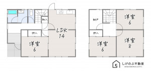 湖南市サイドタウン、中古一戸建ての間取り画像です