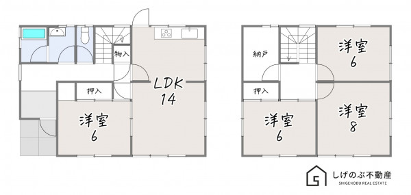 湖南市サイドタウン、中古一戸建ての間取り画像です