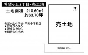 甲賀市甲南町希望ケ丘、土地の間取り画像です
