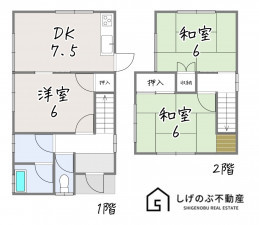 甲賀市甲南町新治、中古一戸建ての間取り画像です