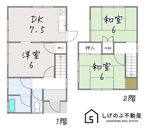 甲賀市甲南町新治、中古一戸建ての間取り画像です