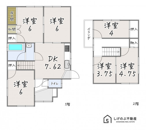 甲賀市甲南町希望ケ丘本町、中古一戸建ての間取り画像です