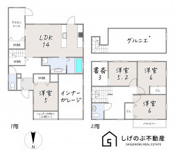 湖南市岩根、中古一戸建ての間取り画像です