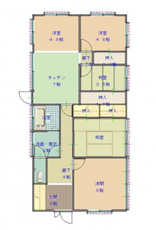 富山市坂本、中古一戸建ての間取り画像です