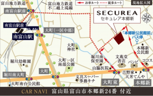 富山市本郷新、中古一戸建ての地図画像です